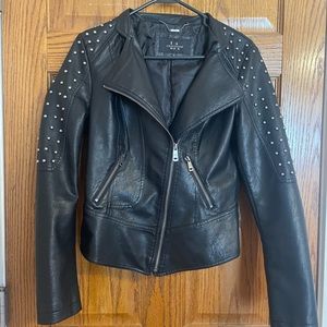 LA Coalition Vegan Leather Studded Motorcycle Jacket